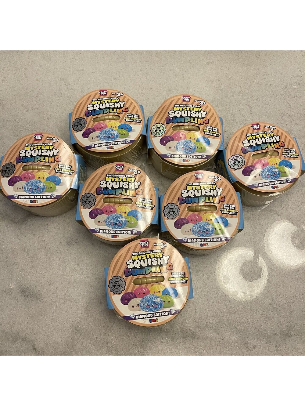 RMS Mystery Dumpling Diamond Edition Squishy LOT OF 7 NEW RARE SEALED CRAZY FUN